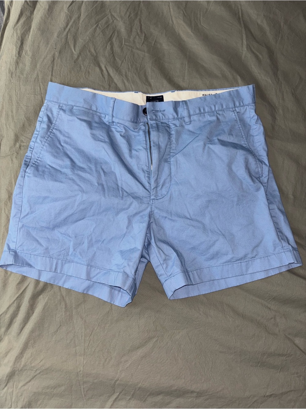 J. Crew Men's Light Blue Flat-Front Chino Shorts
